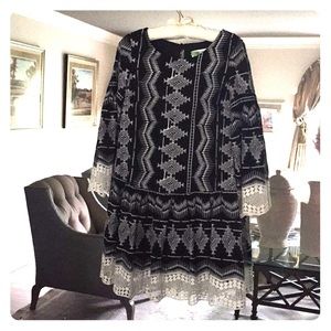 Nicole Miller Black and White Pattern Dress